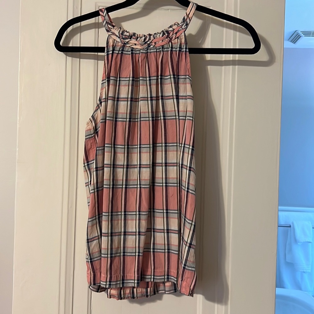 Loft madras plaid halter style top